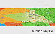 Physical Panoramic Map of Tieli, political outside