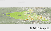 Physical Panoramic Map of Tieli, semi-desaturated