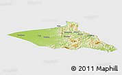 Physical Panoramic Map of Tieli, single color outside