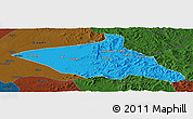Political Panoramic Map of Tieli, darken