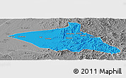 Political Panoramic Map of Tieli, desaturated