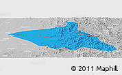 Political Panoramic Map of Tieli, lighten, desaturated