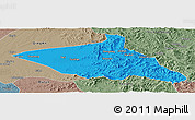 Political Panoramic Map of Tieli, semi-desaturated