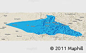 Political Panoramic Map of Tieli, shaded relief outside