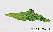 Satellite Panoramic Map of Tieli, cropped outside