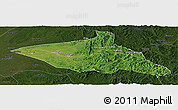 Satellite Panoramic Map of Tieli, darken