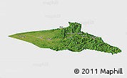 Satellite Panoramic Map of Tieli, single color outside