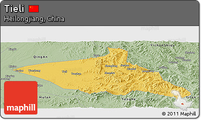 Savanna Style Panoramic Map of Tieli