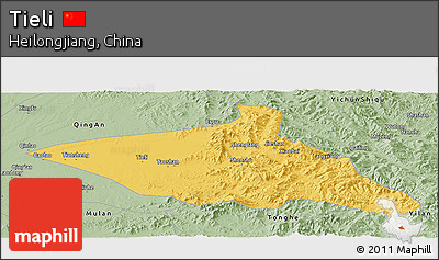 Savanna Style Panoramic Map of Tieli