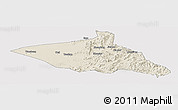Shaded Relief Panoramic Map of Tieli, cropped outside