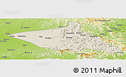 Shaded Relief Panoramic Map of Tieli, physical outside