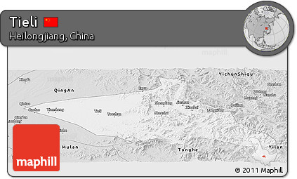 Silver Style Panoramic Map of Tieli