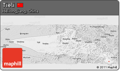 Silver Style Panoramic Map of Tieli