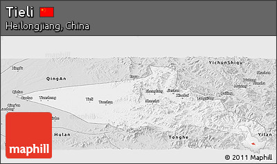 Silver Style Panoramic Map of Tieli