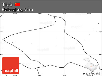 Blank Simple Map of Tieli, no labels
