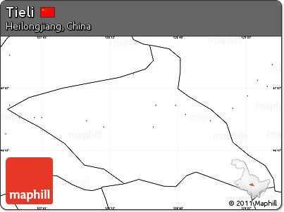 Blank Simple Map of Tieli, no labels