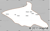 Gray Simple Map of Tieli, cropped outside