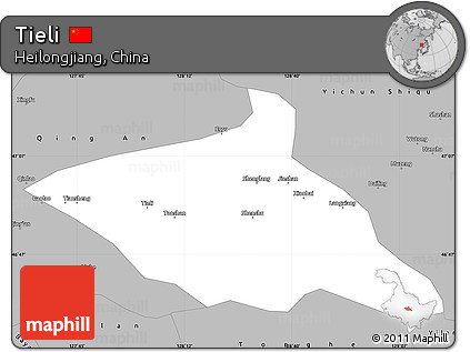 Gray Simple Map of Tieli