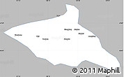 Gray Simple Map of Tieli, single color outside