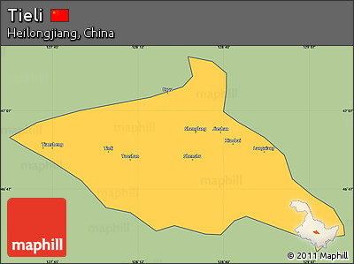 Savanna Style Simple Map of Tieli, cropped outside
