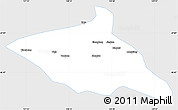Silver Style Simple Map of Tieli, single color outside
