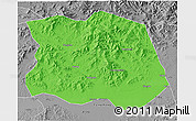 Political 3D Map of Tonghe, desaturated