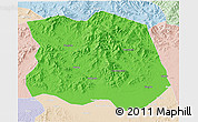 Political 3D Map of Tonghe, lighten