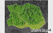 Satellite 3D Map of Tonghe, darken, desaturated