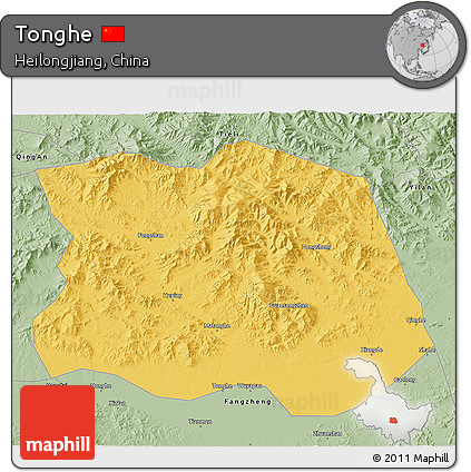 Savanna Style 3D Map of Tonghe