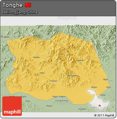Savanna Style 3D Map of Tonghe