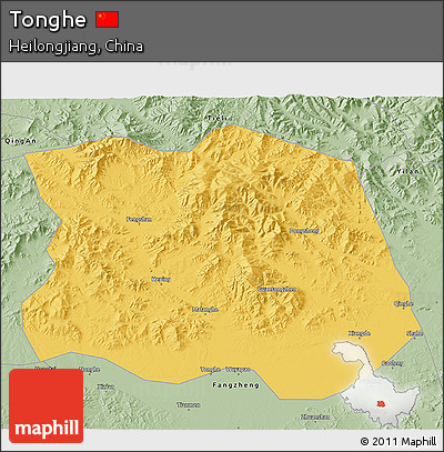 Savanna Style 3D Map of Tonghe
