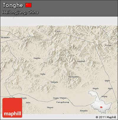Shaded Relief 3D Map of Tonghe