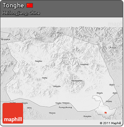 Silver Style 3D Map of Tonghe