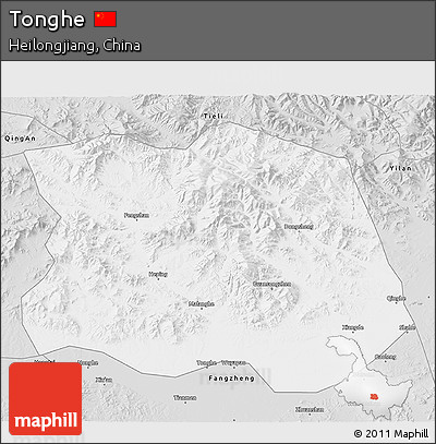 Silver Style 3D Map of Tonghe
