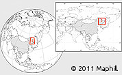 Blank Location Map of Tonghe, highlighted country, within the entire country