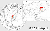Blank Location Map of Tonghe, highlighted parent region, within the entire country