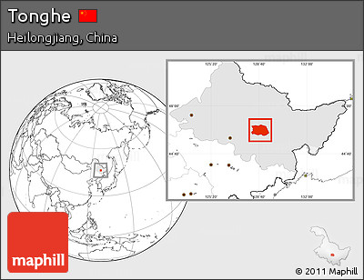 Blank Location Map of Tonghe, highlighted parent region