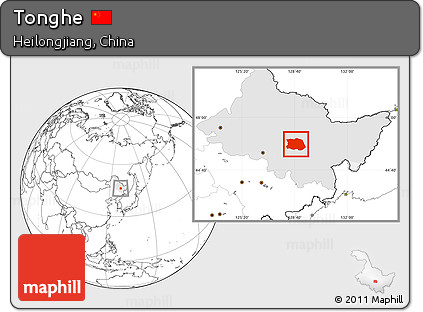 Blank Location Map of Tonghe, highlighted parent region