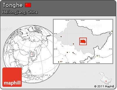 Blank Location Map of Tonghe, highlighted parent region