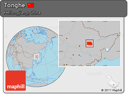 Gray Location Map of Tonghe