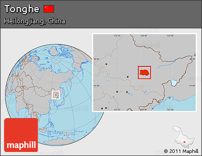 Gray Location Map of Tonghe