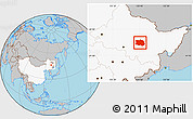 Gray Location Map of Tonghe, highlighted country
