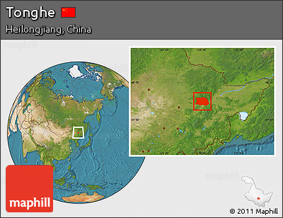 Satellite Location Map of Tonghe