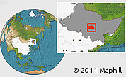 Satellite Location Map of Tonghe, highlighted country, highlighted parent region