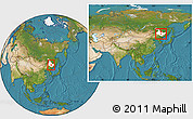 Satellite Location Map of Tonghe, highlighted parent region, within the entire country