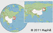 Savanna Style Location Map of Tonghe, highlighted country, within the entire country