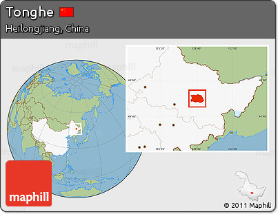 Savanna Style Location Map of Tonghe, highlighted country