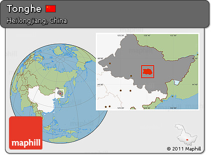 Savanna Style Location Map of Tonghe, highlighted country, highlighted parent region