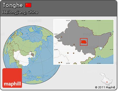Savanna Style Location Map of Tonghe, highlighted country, highlighted parent region