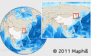 Shaded Relief Location Map of Tonghe, highlighted country, within the entire country
